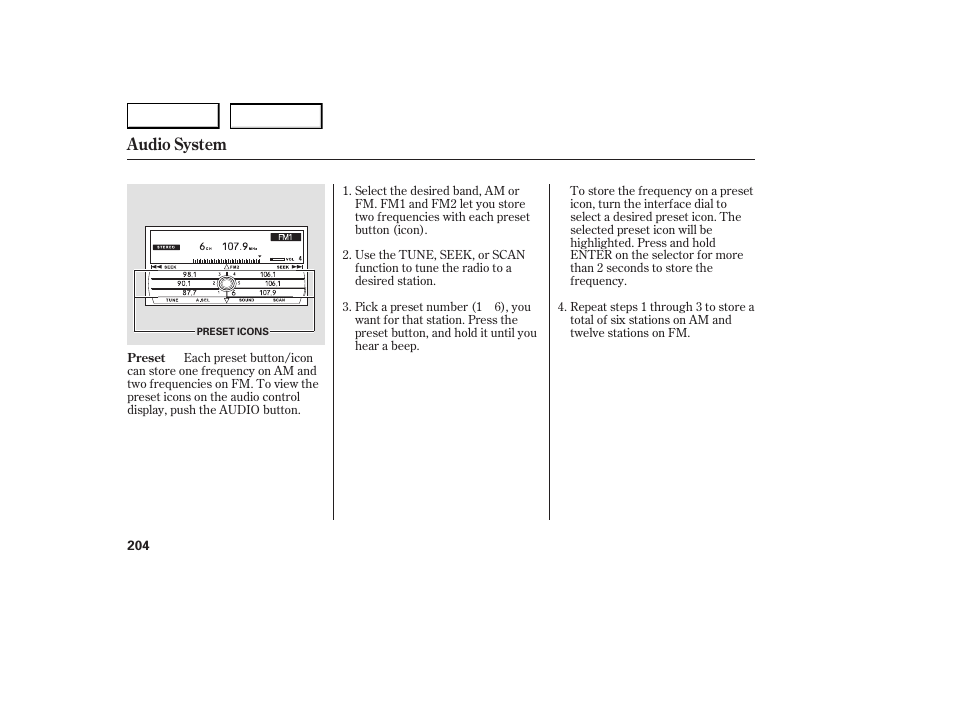 Audio system | Acura 2007 RDX - Owner's Manual User Manual | Page 208 / 442
