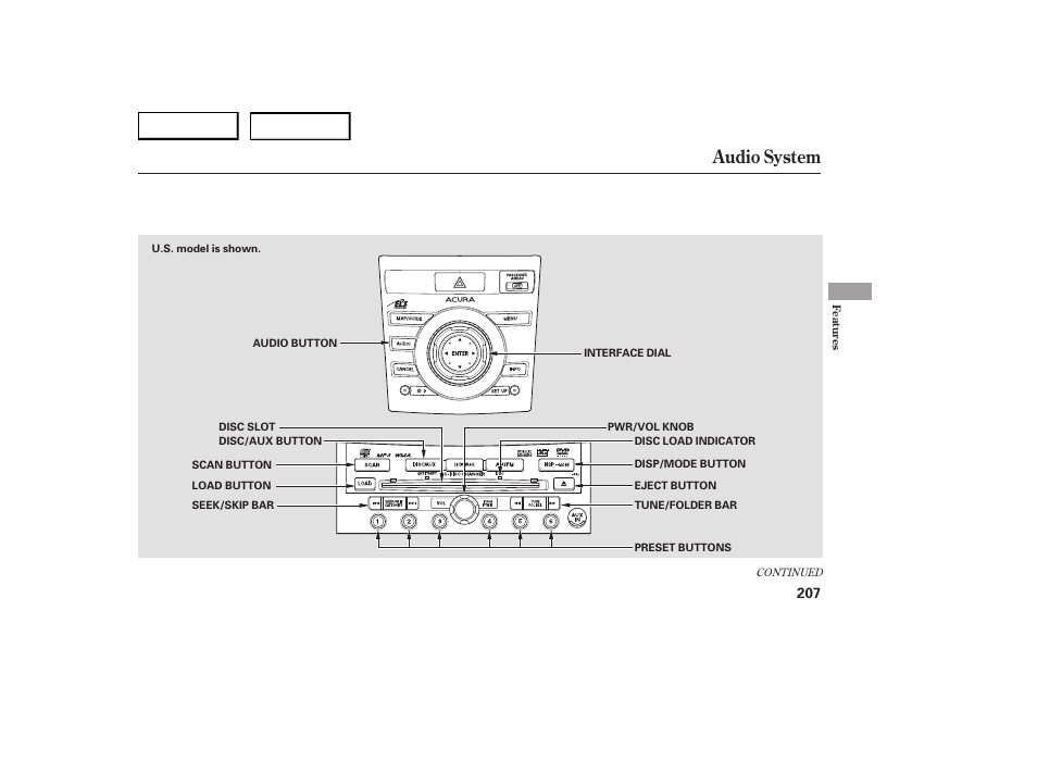 Audio system | Acura 2007 RDX - Owner's Manual User Manual | Page 211 / 442
