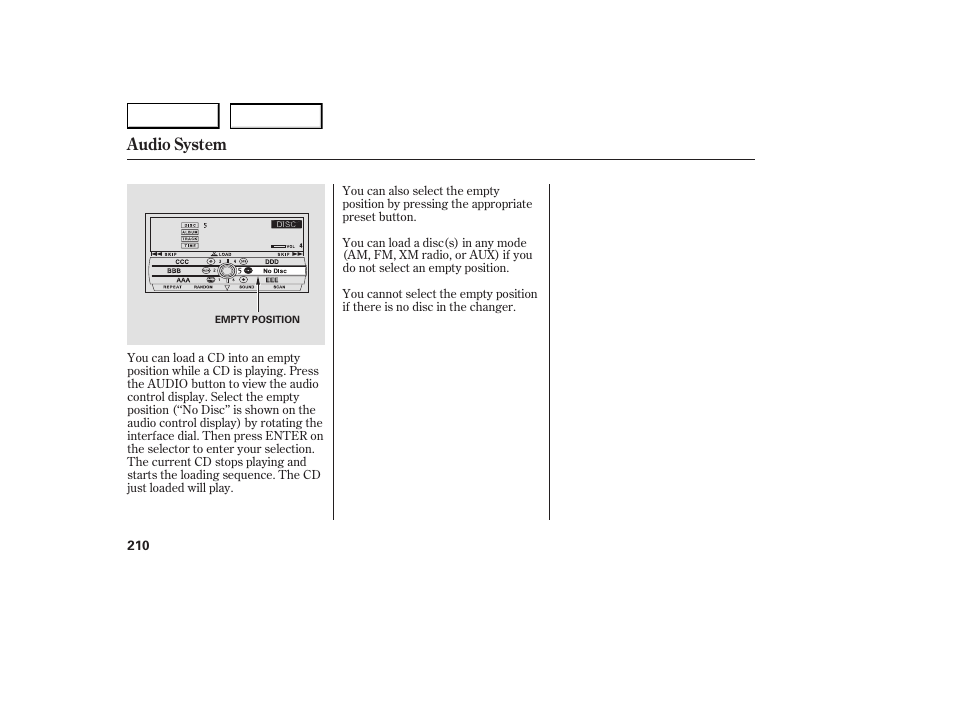 Audio system | Acura 2007 RDX - Owner's Manual User Manual | Page 214 / 442