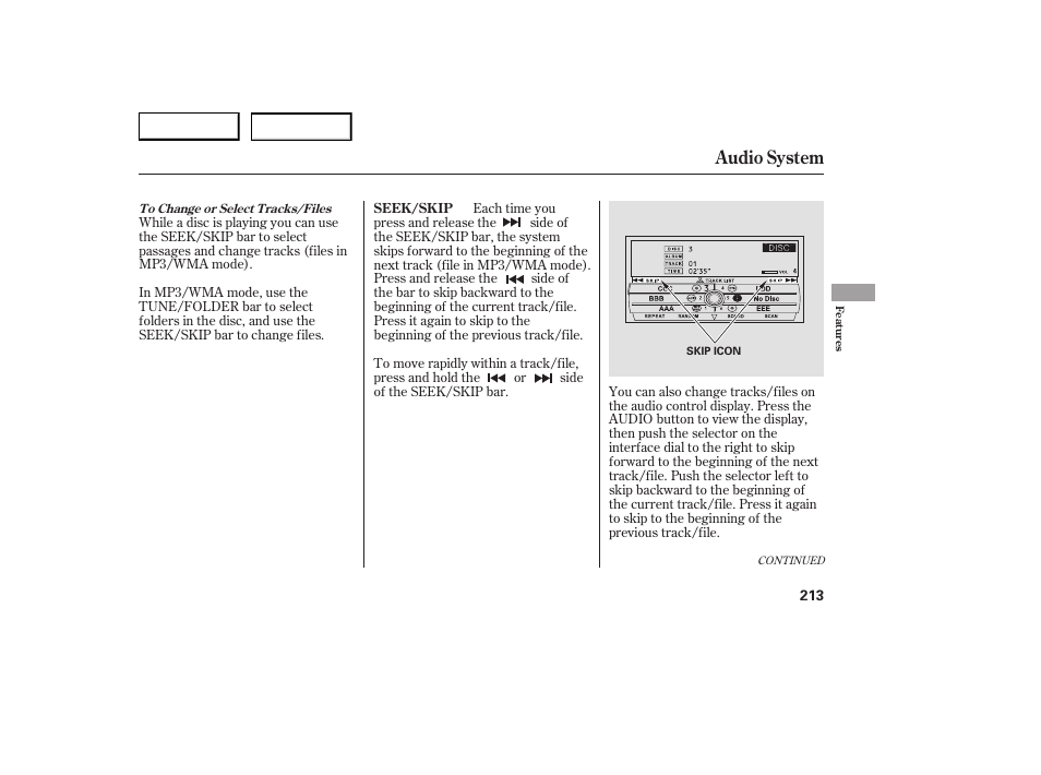 Audio system | Acura 2007 RDX - Owner's Manual User Manual | Page 217 / 442