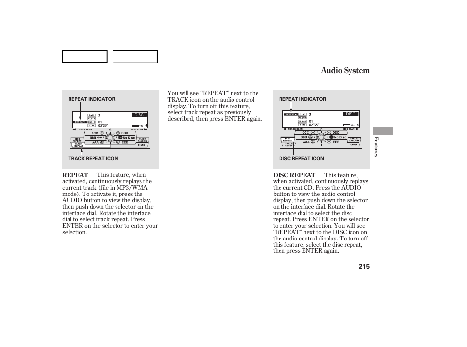 Audio system | Acura 2007 RDX - Owner's Manual User Manual | Page 219 / 442