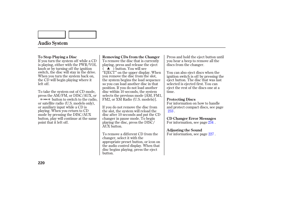 Audio system | Acura 2007 RDX - Owner's Manual User Manual | Page 224 / 442