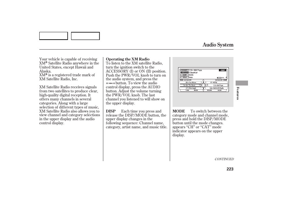 Audio system | Acura 2007 RDX - Owner's Manual User Manual | Page 227 / 442