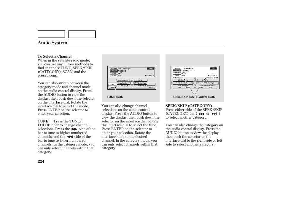 Audio system | Acura 2007 RDX - Owner's Manual User Manual | Page 228 / 442