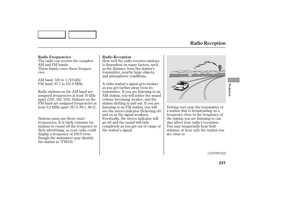 Radio reception | Acura 2007 RDX - Owner's Manual User Manual | Page 235 / 442