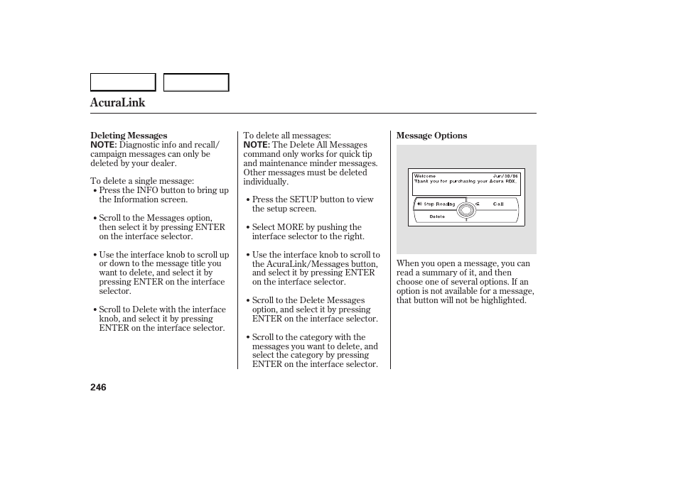 Acuralink | Acura 2007 RDX - Owner's Manual User Manual | Page 250 / 442