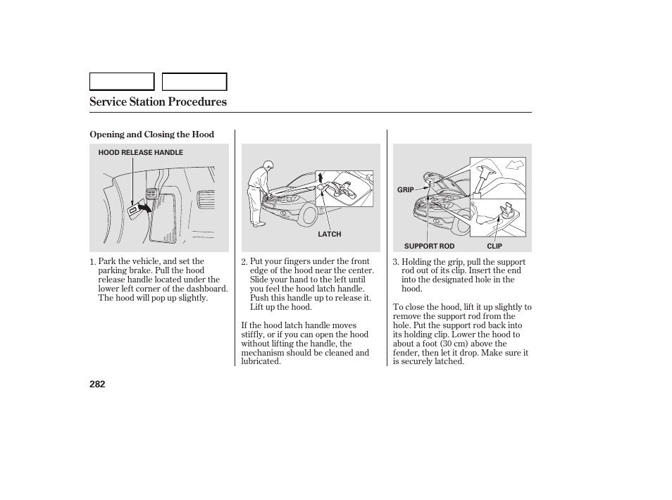 Service station procedures | Acura 2007 RDX - Owner's Manual User Manual | Page 286 / 442
