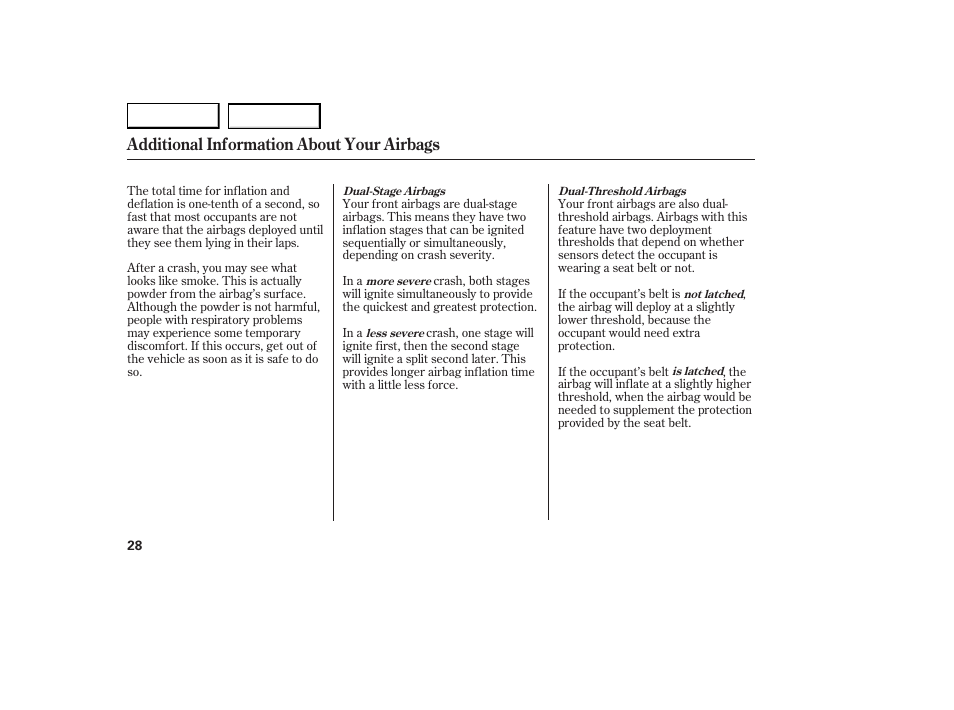 Additional information about your airbags | Acura 2007 RDX - Owner's Manual User Manual | Page 32 / 442
