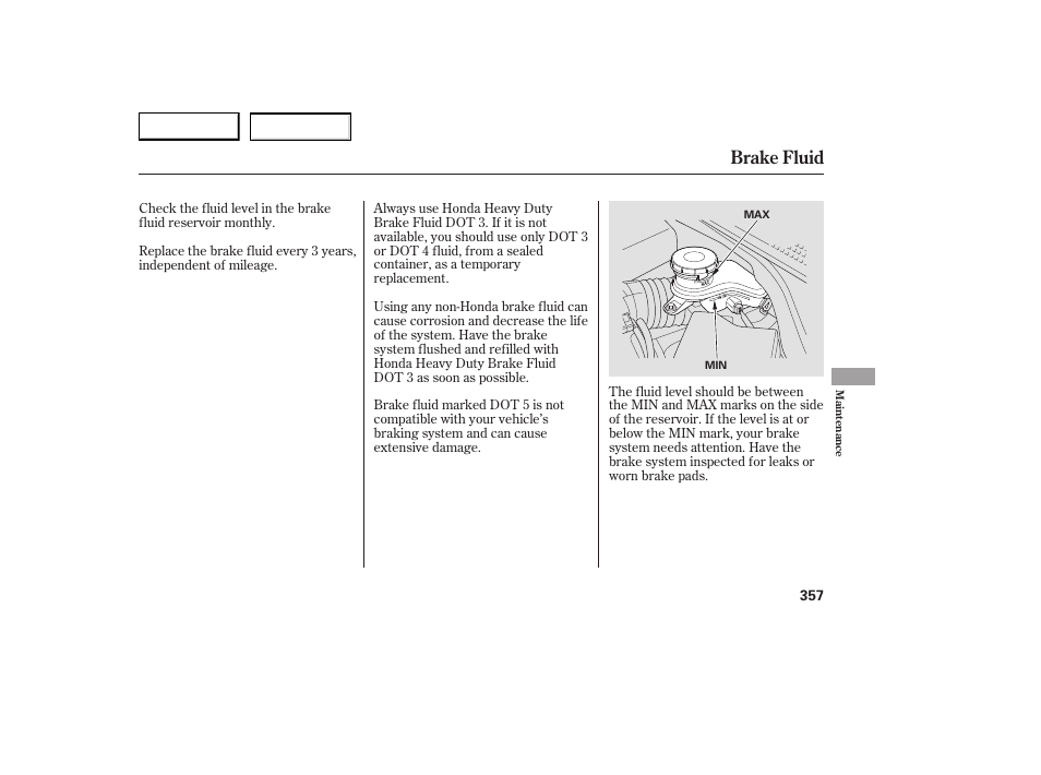 Brake fluid | Acura 2007 RDX - Owner's Manual User Manual | Page 361 / 442