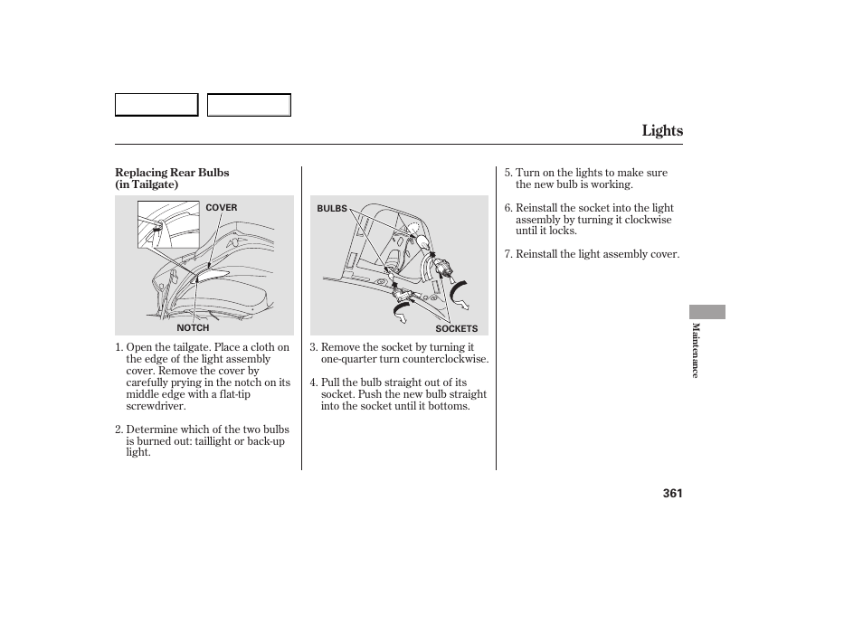 Lights | Acura 2007 RDX - Owner's Manual User Manual | Page 365 / 442