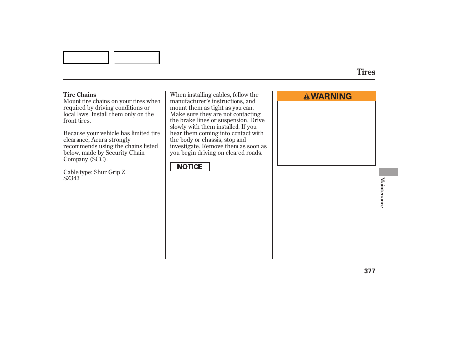 Tires | Acura 2007 RDX - Owner's Manual User Manual | Page 381 / 442