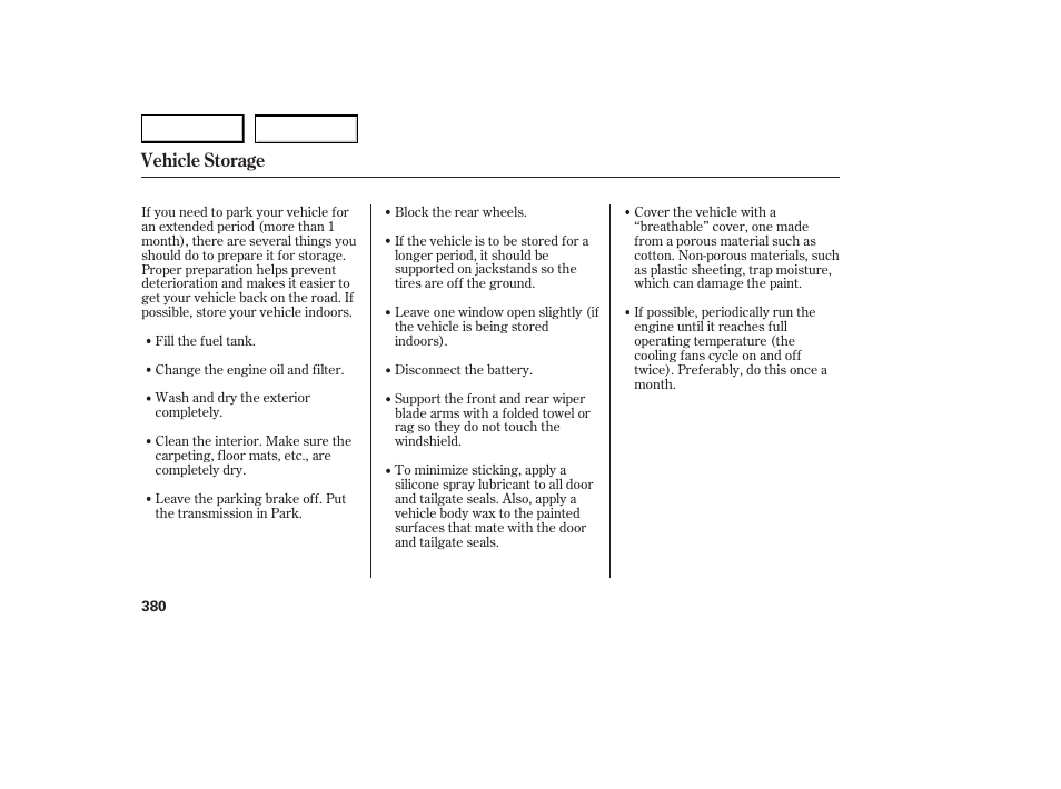 Vehicle storage | Acura 2007 RDX - Owner's Manual User Manual | Page 384 / 442