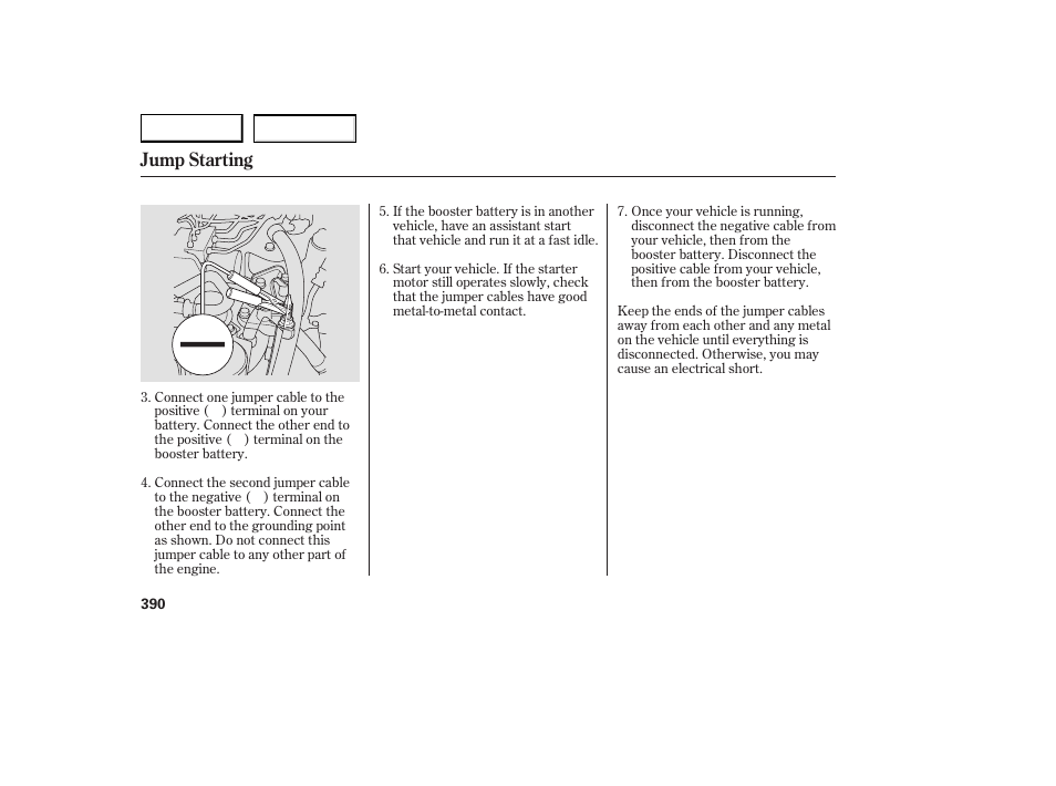 Jump starting | Acura 2007 RDX - Owner's Manual User Manual | Page 394 / 442