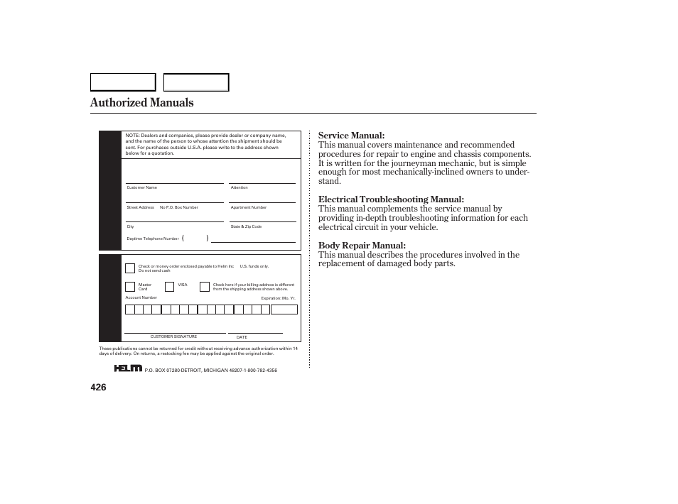 Authorized manuals | Acura 2007 RDX - Owner's Manual User Manual | Page 430 / 442