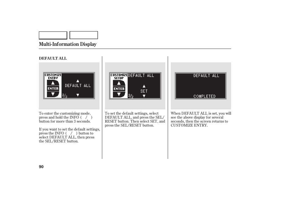 Multi-information display | Acura 2007 RDX - Owner's Manual User Manual | Page 94 / 442