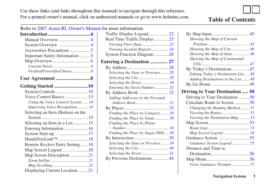 Acura 2007 RL - Navigation Manual User Manual | 3 pages