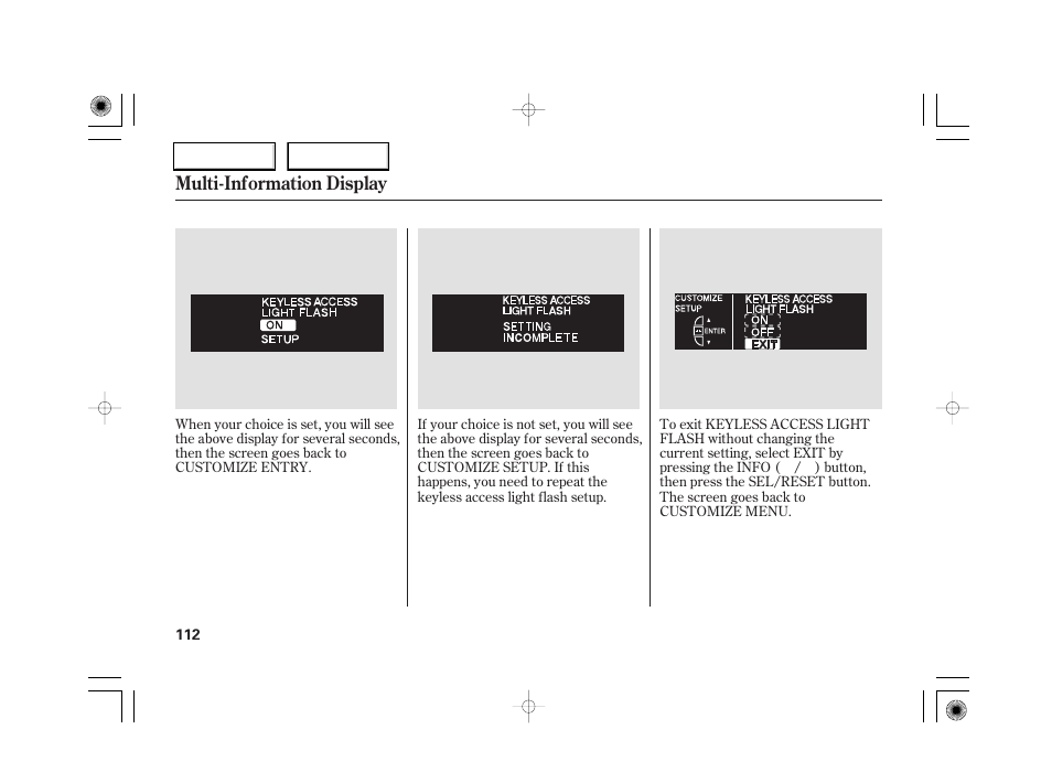 Multi-information display | Acura 2007 RL - Owner's Manual User Manual | Page 114 / 491