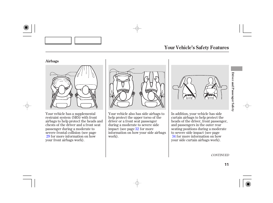 Your vehicle’s safety features | Acura 2007 RL - Owner's Manual User Manual | Page 13 / 491