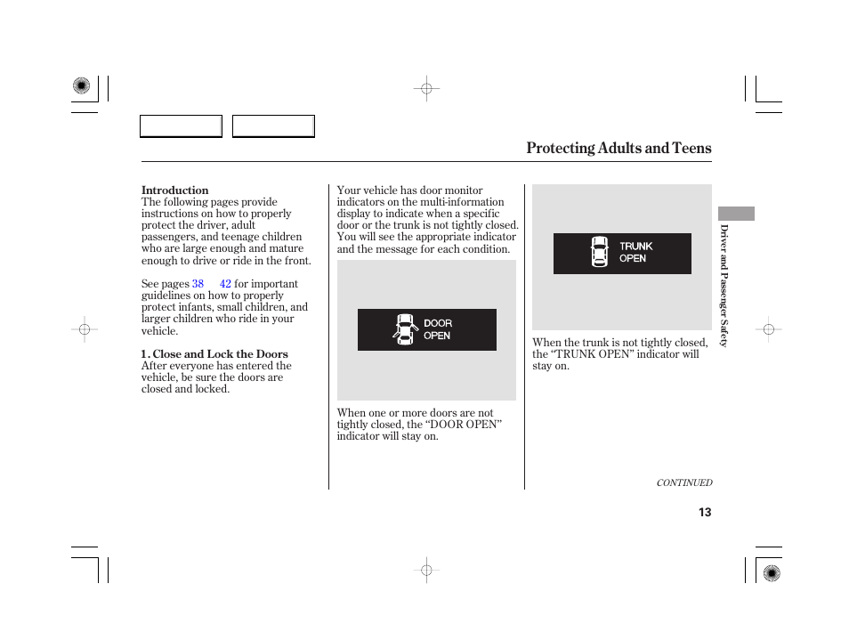 Protecting adults and teens | Acura 2007 RL - Owner's Manual User Manual | Page 15 / 491