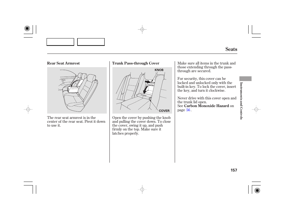 Seats | Acura 2007 RL - Owner's Manual User Manual | Page 159 / 491