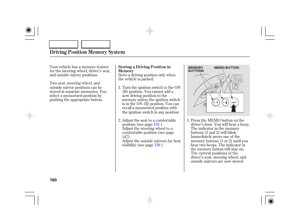 Acura 2007 RL - Owner's Manual User Manual | Page 162 / 491