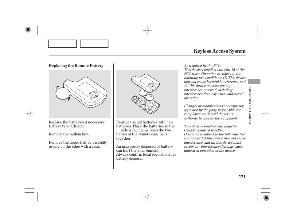 Keyless access system | Acura 2007 RL - Owner's Manual User Manual | Page 173 / 491
