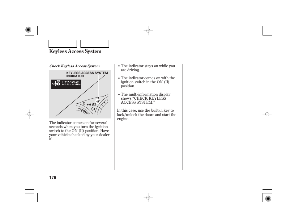 Keyless access system | Acura 2007 RL - Owner's Manual User Manual | Page 178 / 491