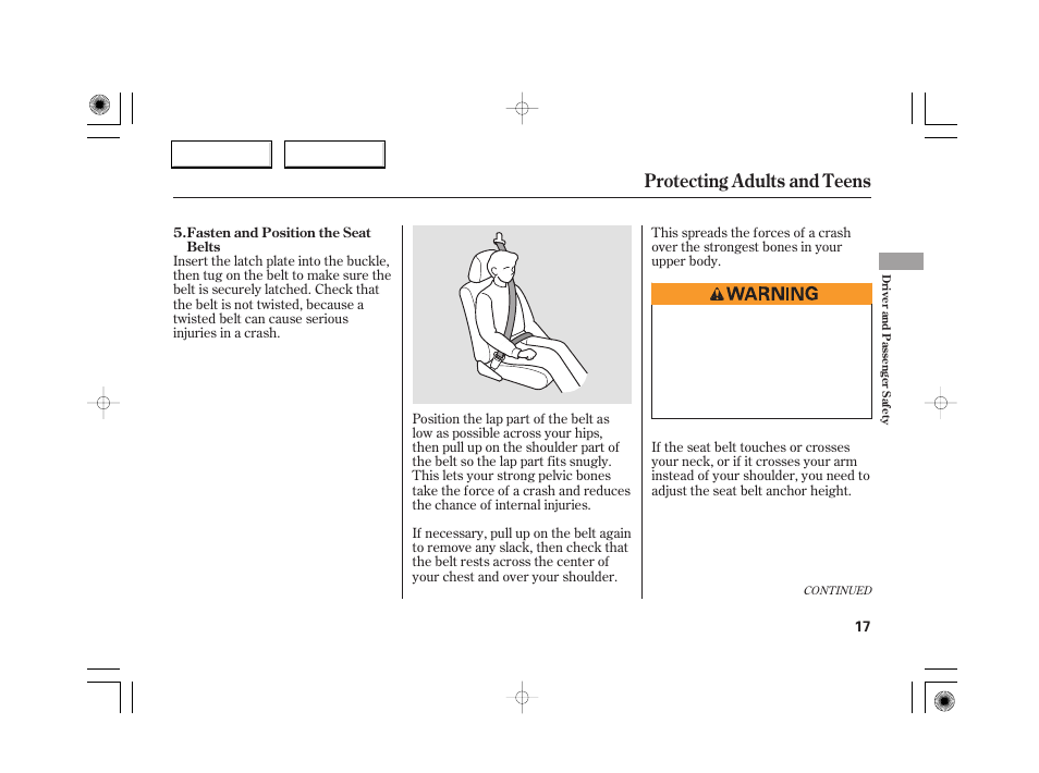 Protecting adults and teens | Acura 2007 RL - Owner's Manual User Manual | Page 19 / 491