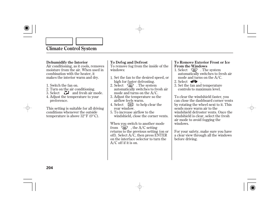 Climate control system | Acura 2007 RL - Owner's Manual User Manual | Page 206 / 491