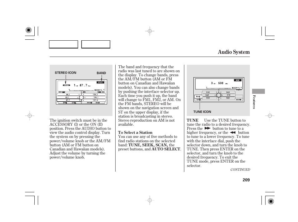 Audio system | Acura 2007 RL - Owner's Manual User Manual | Page 211 / 491