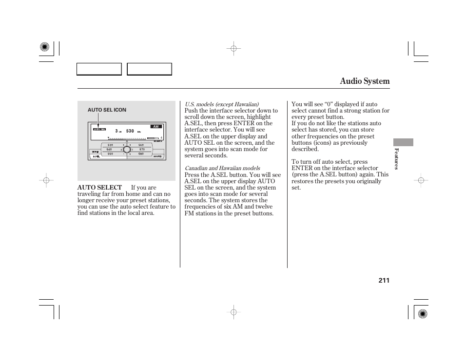 Audio system | Acura 2007 RL - Owner's Manual User Manual | Page 213 / 491