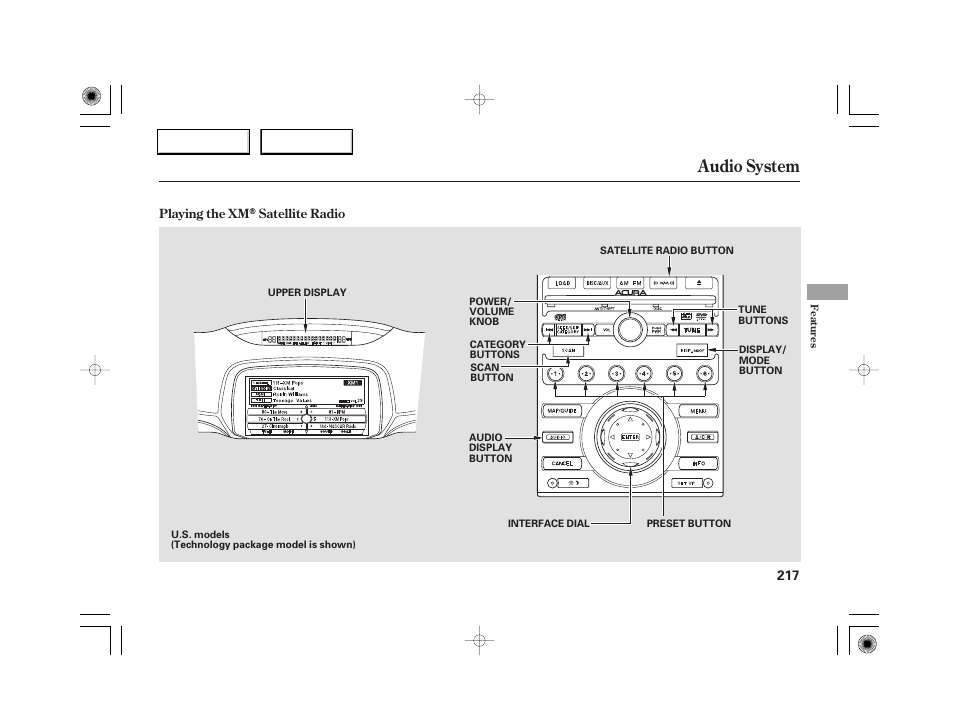 Audio system | Acura 2007 RL - Owner's Manual User Manual | Page 219 / 491