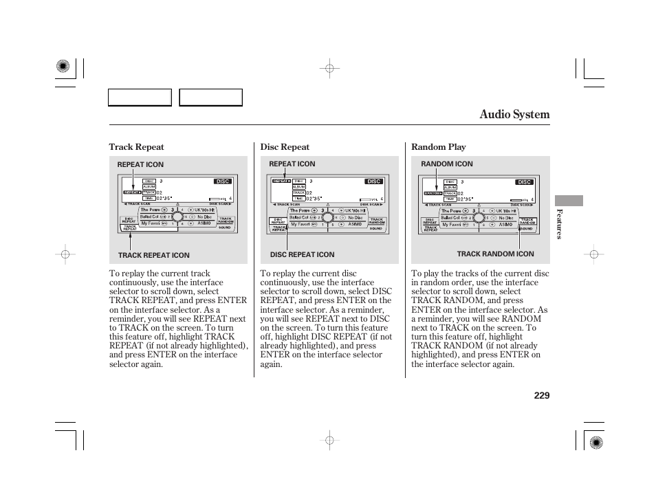Audio system | Acura 2007 RL - Owner's Manual User Manual | Page 231 / 491