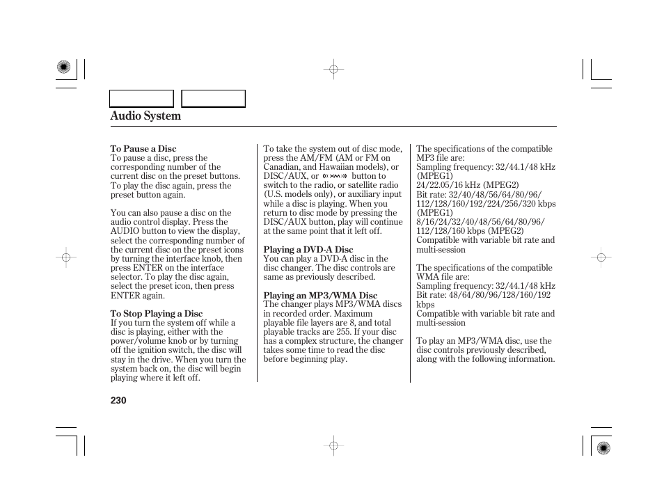 Audio system | Acura 2007 RL - Owner's Manual User Manual | Page 232 / 491
