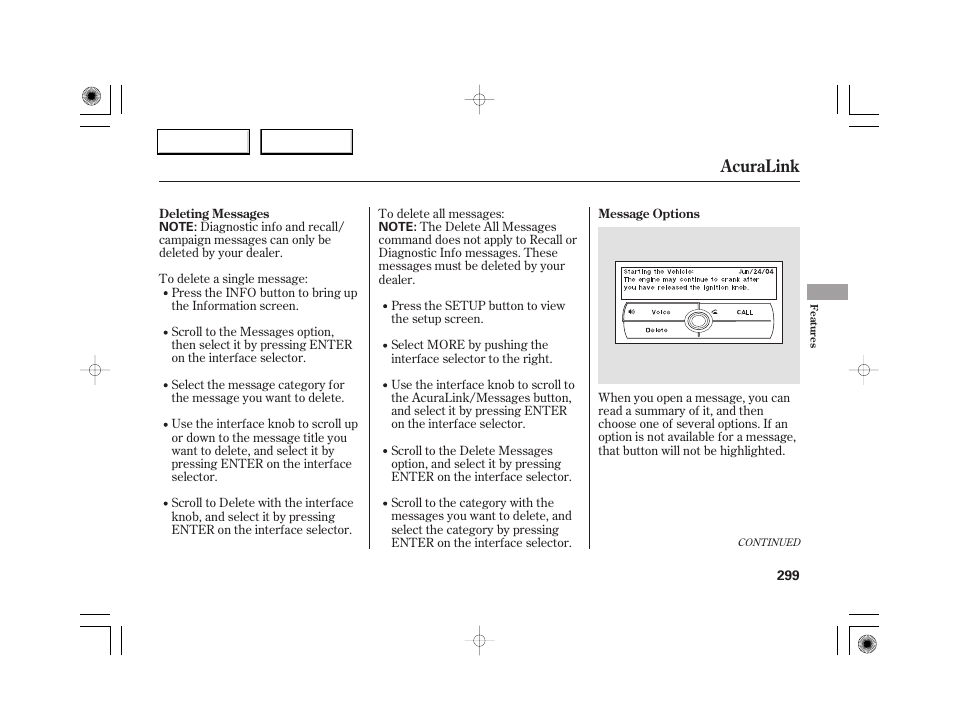Acuralink | Acura 2007 RL - Owner's Manual User Manual | Page 301 / 491