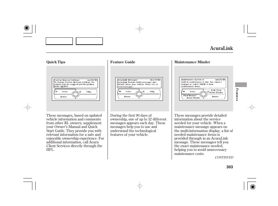 Acuralink | Acura 2007 RL - Owner's Manual User Manual | Page 305 / 491