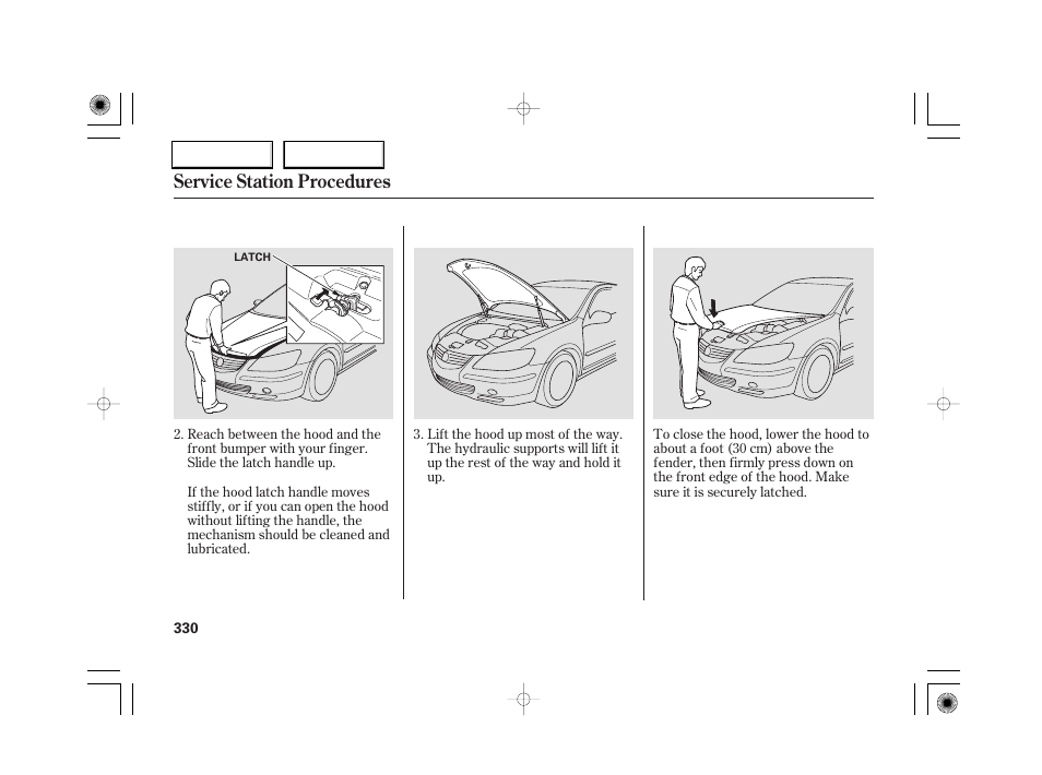 Service station procedures | Acura 2007 RL - Owner's Manual User Manual | Page 332 / 491