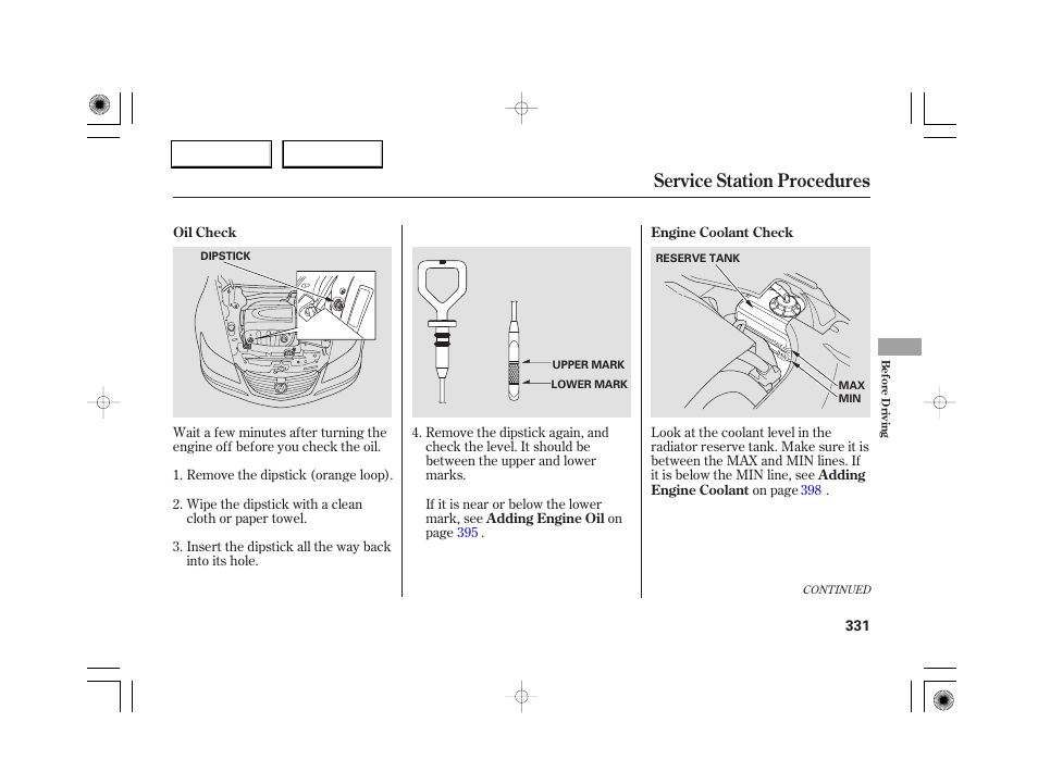 Service station procedures | Acura 2007 RL - Owner's Manual User Manual | Page 333 / 491