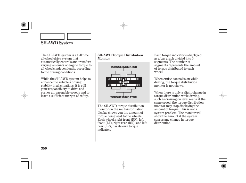 Sh-awd system | Acura 2007 RL - Owner's Manual User Manual | Page 352 / 491