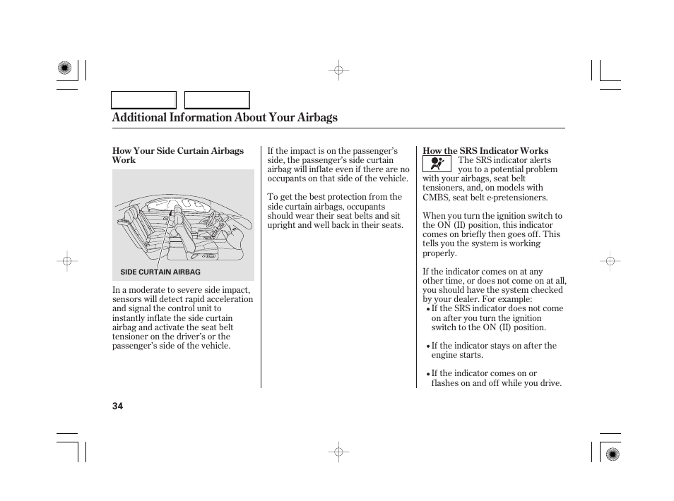 Additional information about your airbags | Acura 2007 RL - Owner's Manual User Manual | Page 36 / 491