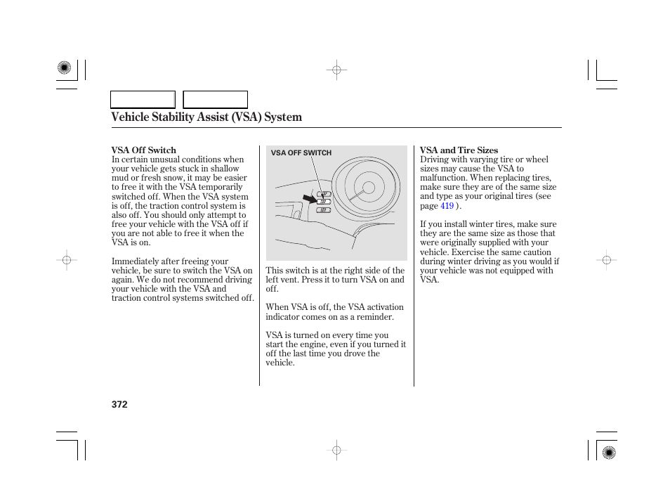 Vehicle stability assist (vsa) system | Acura 2007 RL - Owner's Manual User Manual | Page 374 / 491