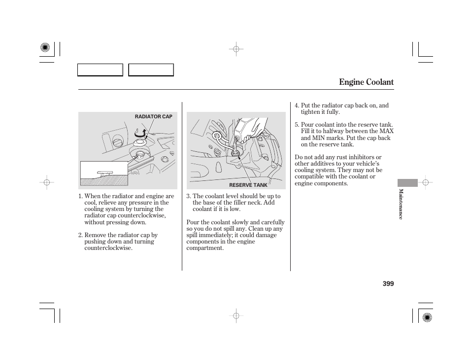 Engine coolant | Acura 2007 RL - Owner's Manual User Manual | Page 401 / 491