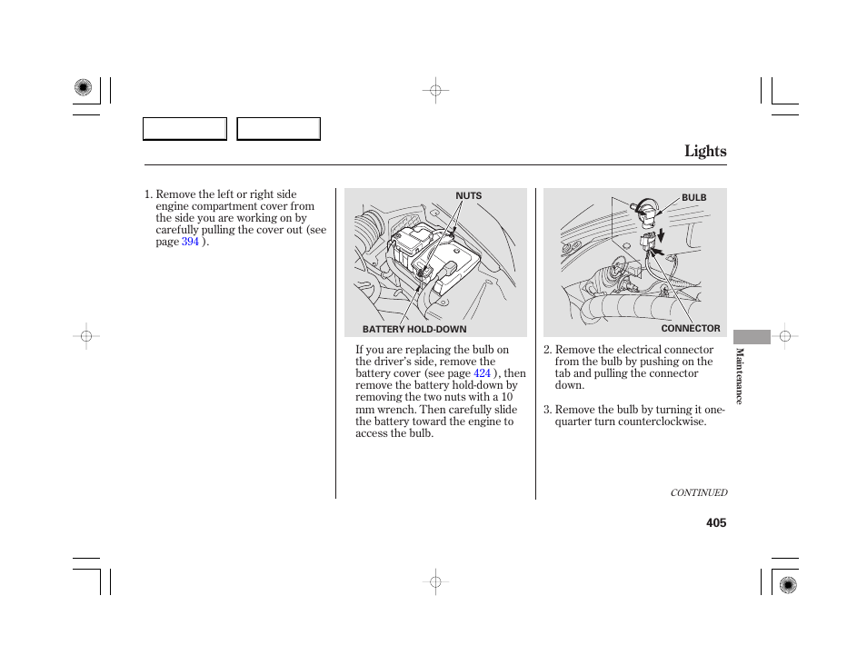Lights | Acura 2007 RL - Owner's Manual User Manual | Page 407 / 491