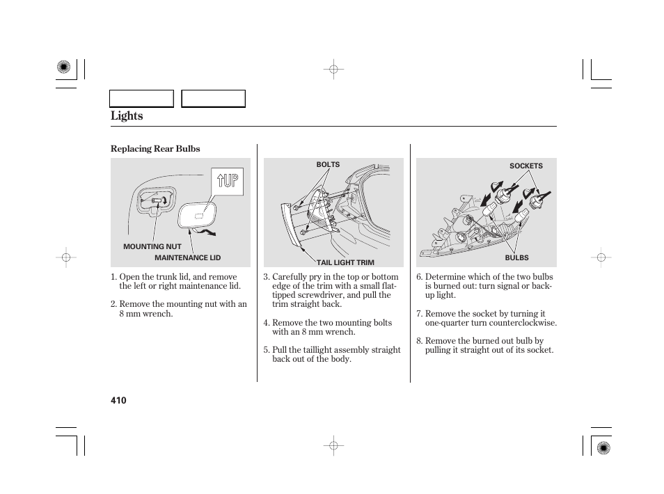 Lights | Acura 2007 RL - Owner's Manual User Manual | Page 412 / 491