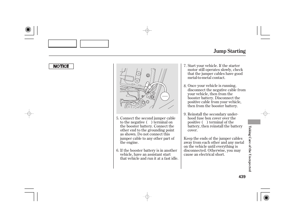 Jump starting | Acura 2007 RL - Owner's Manual User Manual | Page 441 / 491
