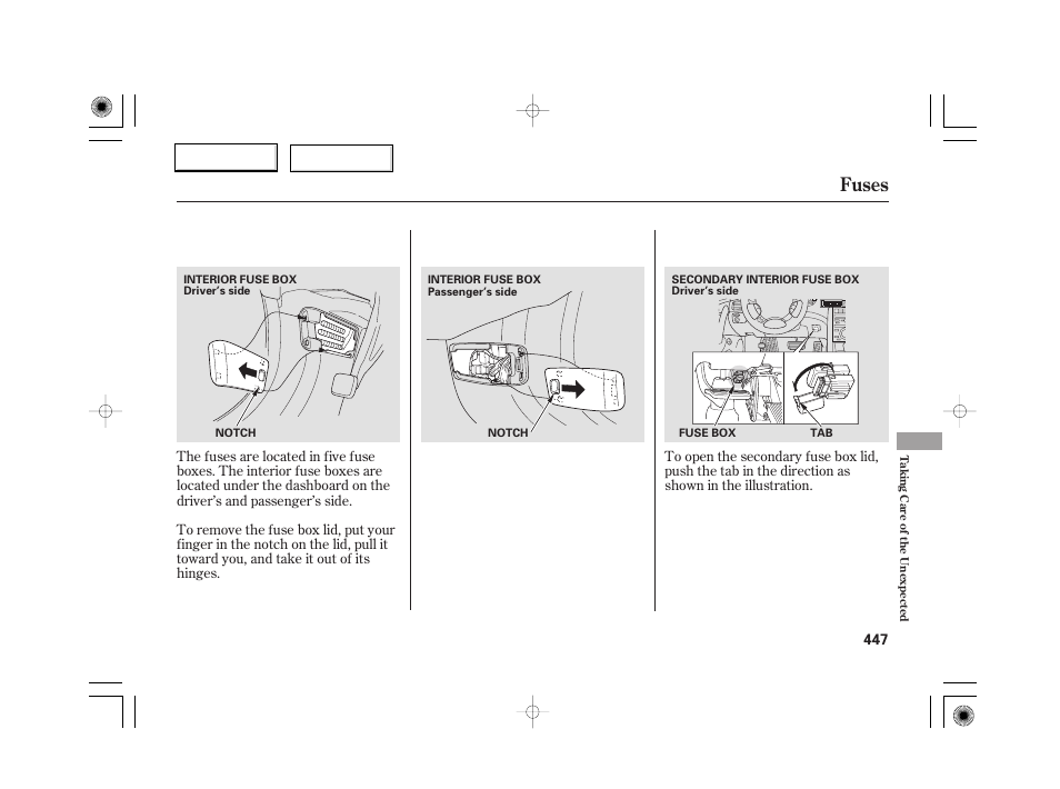 Fuses | Acura 2007 RL - Owner's Manual User Manual | Page 449 / 491