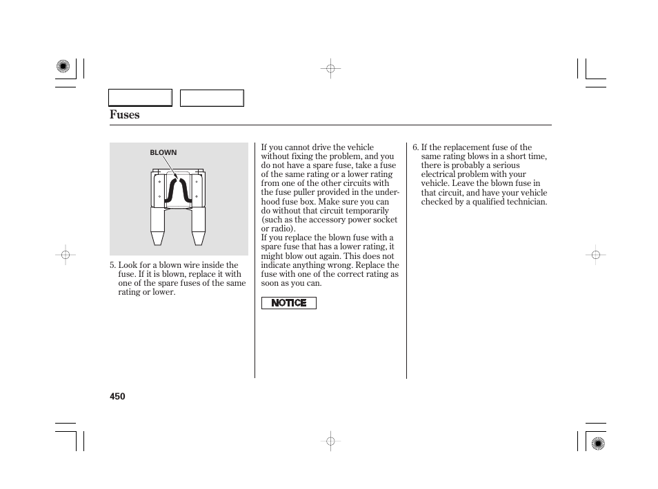 Fuses | Acura 2007 RL - Owner's Manual User Manual | Page 452 / 491