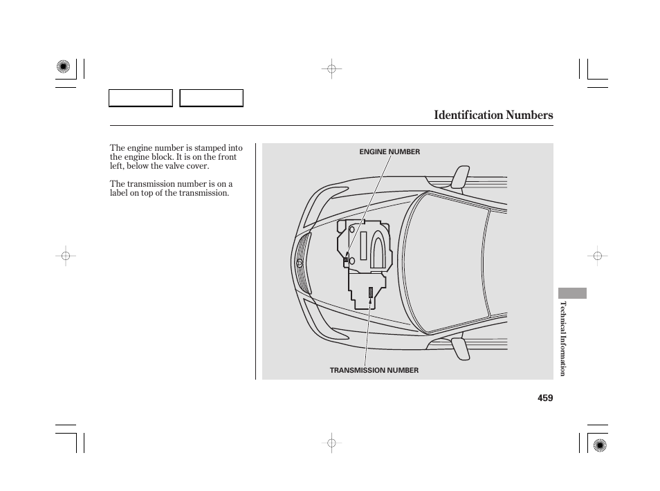 Identification numbers | Acura 2007 RL - Owner's Manual User Manual | Page 461 / 491