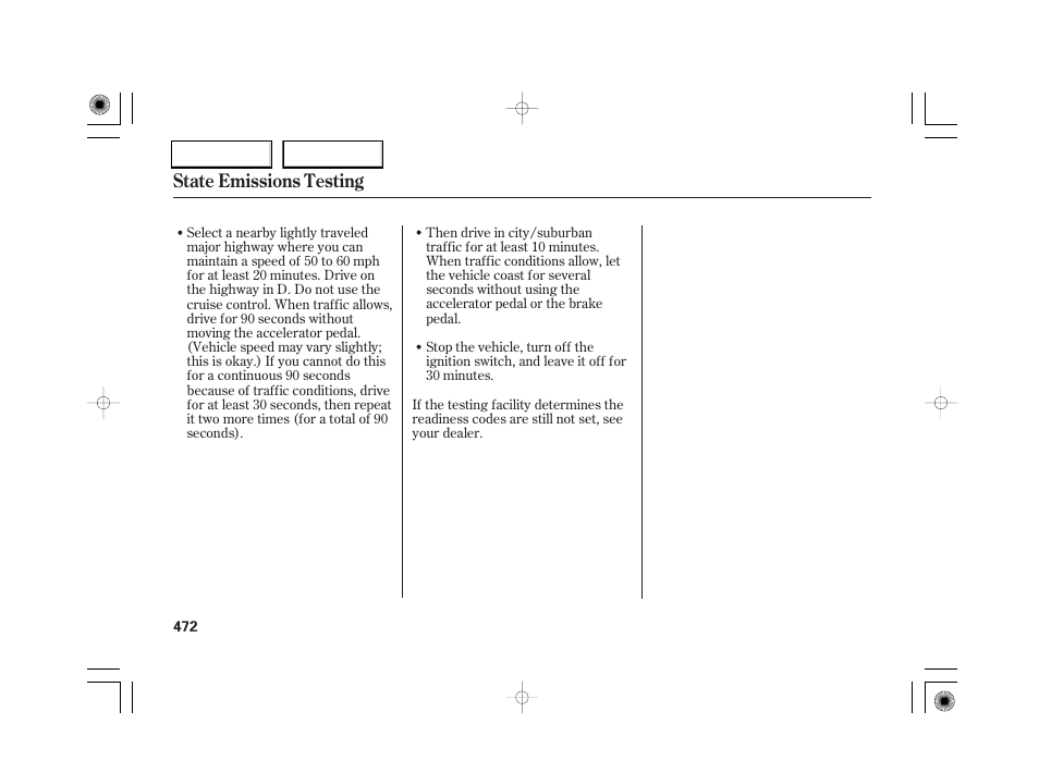 State emissions testing | Acura 2007 RL - Owner's Manual User Manual | Page 474 / 491