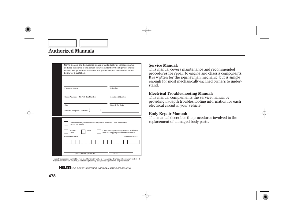 Authorized manuals | Acura 2007 RL - Owner's Manual User Manual | Page 480 / 491